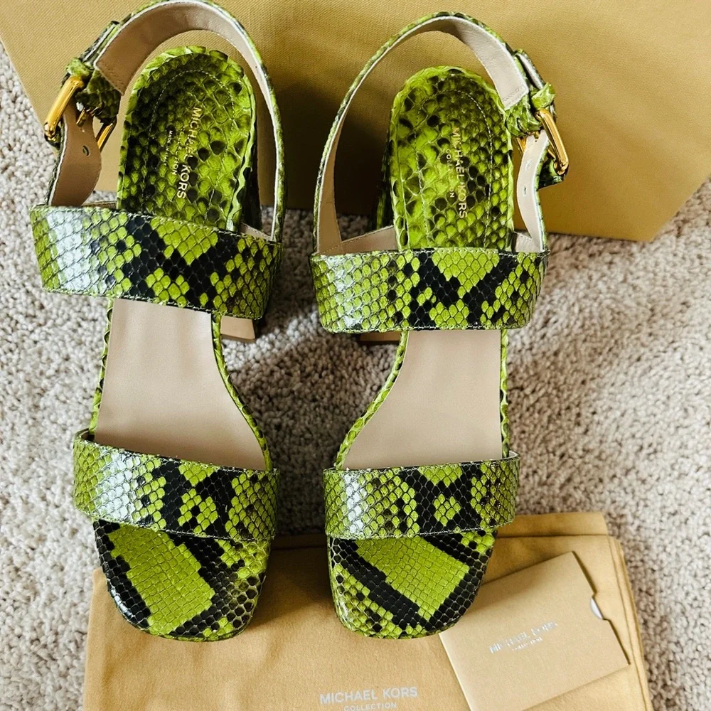 Michael Kors Collection Blair Genuine Python Snake Leather Size 38